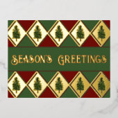 Pine Trees et Arlequin Foil Carte postale (Recto)