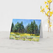 Pine Trees et carte Art Note Fleur sauvage (Fleur jaune)