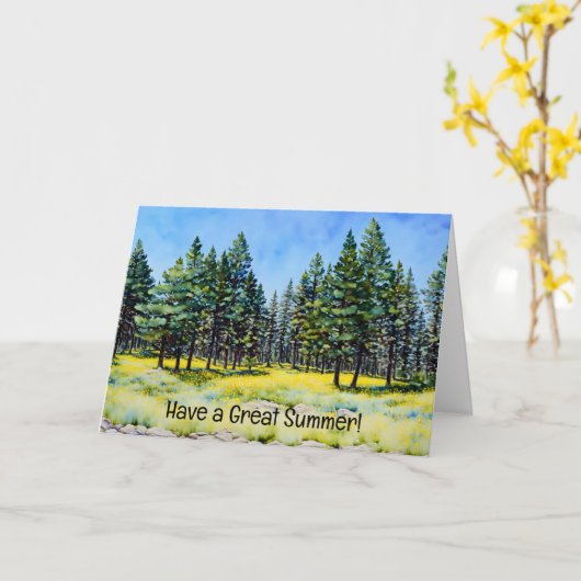 Pine Trees et carte Art Note Fleur sauvage (Fleur jaune)