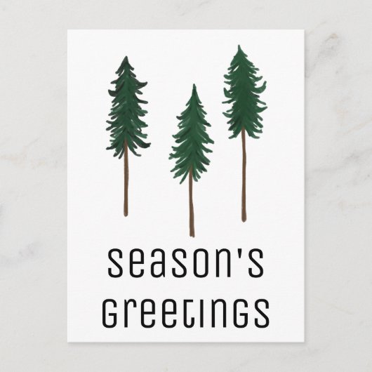 Pine Trees Forest Minimalist CUSTOM Holiday Briefkaart (Voorkant)