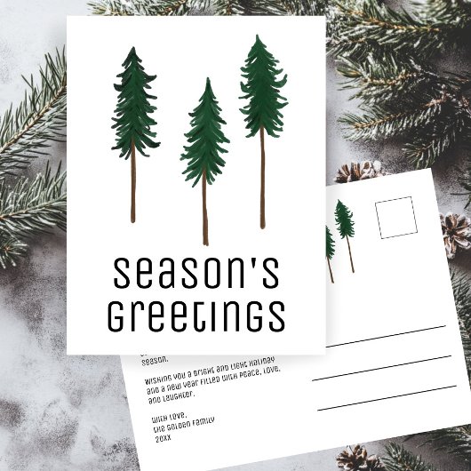 Pine Trees Forest Minimalist Eenvoudige aangepaste Briefkaart