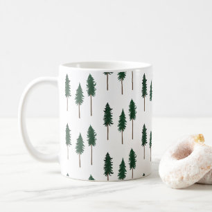 Pine Trees Forest Minimalist Pattern Koffiemok