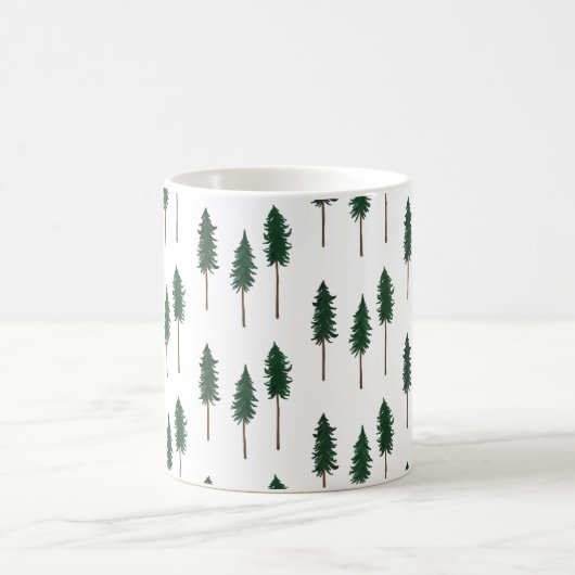 Pine Trees Forest Minimalist Pattern Koffiemok (Center)