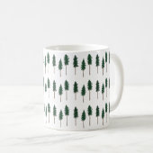 Pine Trees Forest Minimalist Pattern Koffiemok (Voorkant rechts)