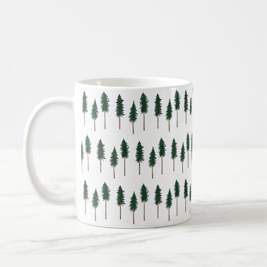 Pine Trees Forest Minimalist Pattern Koffiemok (Links)