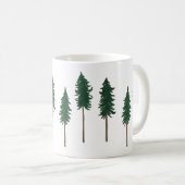 Pine Trees Forest Minimalist Pattern Koffiemok (Voorkant rechts)