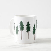 Pine Trees Forest Minimalist Pattern Koffiemok (Voorkant links)