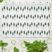 Pine Trees Forest Pattern Simple Theedoek (Gevouwen)