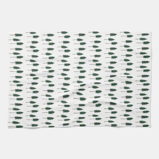 Pine Trees Forest Pattern Simple Theedoek (Horizontaal)