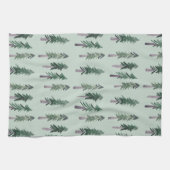 Pine Trees Forest Pattern Waterverf Green Theedoek (Horizontaal)
