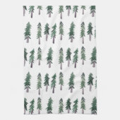 Pine Trees Forest Pattern Waterverf Theedoek (Verticaal)