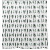 Pine Trees Forest Waterverf Pattern Douchegordijn (Voorkant)