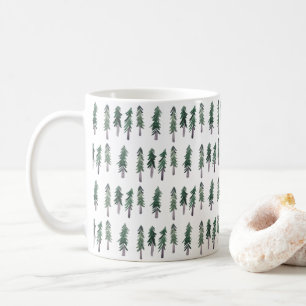 Pine Trees Forest Waterverf Trees Koffiemok