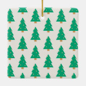 Pine Trees Holiday Photo Keramisch Ornament (Achterkant)