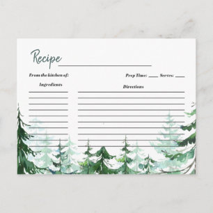  Pine Trees kerstmis Vrijgezellenfeest Recipe Card Briefkaart