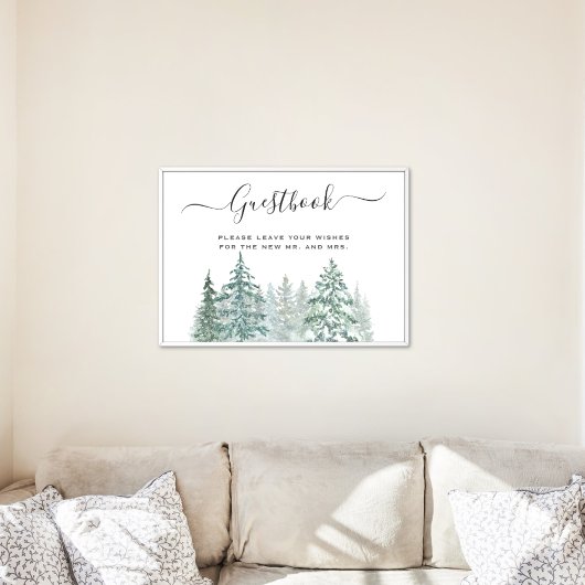 Pine Trees Lantaarn Botanisch Guestbook Sign Poster