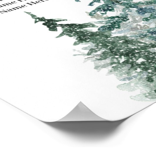 Pine Trees Lantaarn Botanische Zitting Grafiek Poster (Hoek)