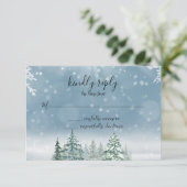 Pine Trees Lantern Botanische RSVP Kaartje (Staand voorkant)