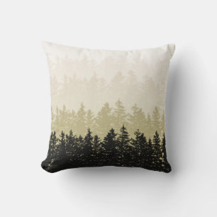Pine Trees Layered Soft Fade Olive Sierkussen