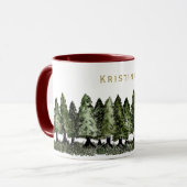 Pine Trees met naam Mok (Voorkant links)