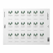Pine Trees Minimalist CUSTOM Holiday TO FROM Gift Etiket (Full Sheet)