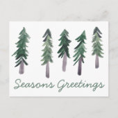 Pine Trees Minimalistische Waterverf CUSTOM Holida Briefkaart (Voorkant)