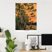 Pine Trees op zonsondergang door Vincent van Gogh Poster (Thuiskantoor)