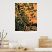 Pine Trees op zonsondergang door Vincent van Gogh Poster (Keuken)