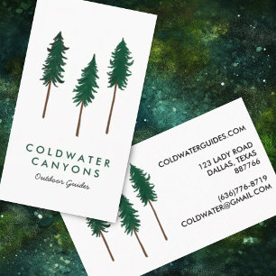 Pine Trees Outdoorsy Camp Hike Adventure Visitekaartje