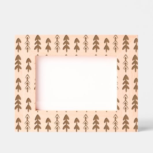 Pine Trees Pattern Houten Afbeelding Lijst Gegraveerde Lijstjes (Voorkant)