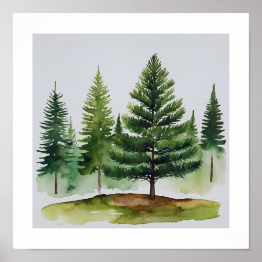 Pine Trees Wall Art Poster (Voorkant)