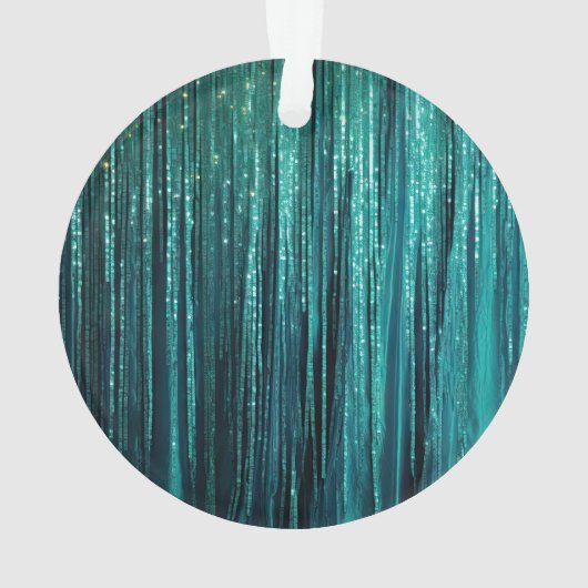 Pine turquoise Vert Tinsel Or Noël Arbre (dos)