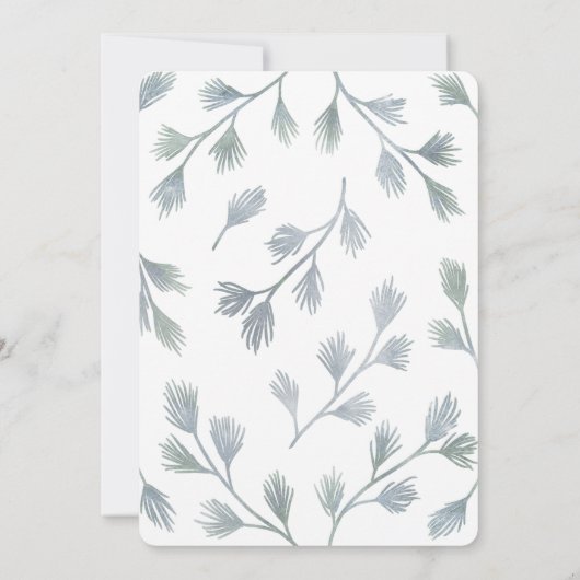 Pine Vert moderne + White Wedding Invitations (Dos)