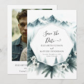 Pine Whimsical Mountain Wedding Save The Date (Voorkant / Achterkant)