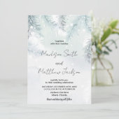 Pine White Neige Mariage Invitations (Debout devant)