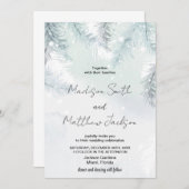 Pine White Neige Mariage Invitations (Devant / Derrière)