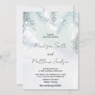 Pine White Neige Mariage Invitations