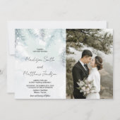 Pine White Neige Mariage Invitations avec photo (Devant)