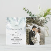 Pine White Neige Mariage Invitations avec photo (Debout devant)