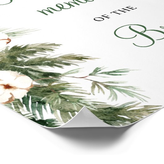 Pine Winter Deel uw Memory Vrijgezellenfeest Sign Poster (Hoek)