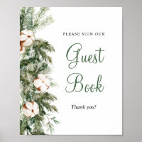 Pine Winter Guest Book Bruiloft Bruidsshowerschild