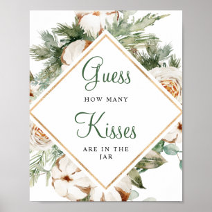 Pine Winter Hoeveel Kusjes Pot Bruiloft Borrel Bor Poster