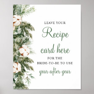 Pine Winter Laat Je Recept Bruidsfeest Bord Poster