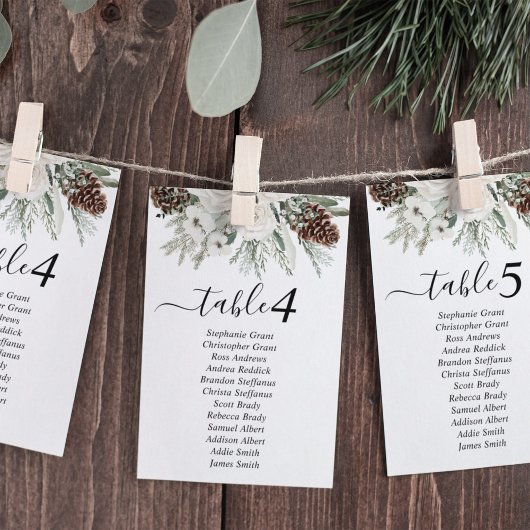 Pine Winter Wedding Zitting Grafiek Teken Kaarten