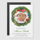 Pine Wire Photo Faire-part de naissance de Noël (Devant / Derrière)