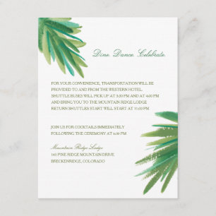 Pine Woods Watercolor   Trouwreceptie Informatiekaartje