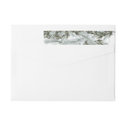 Pine Wreate kerstomloop rond adreslabel (Achterkant)