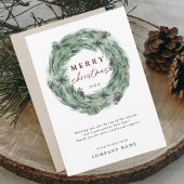 Pine Wreath Joyeuse carte de Noël avec code QR