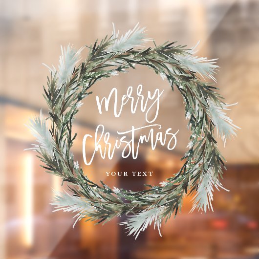 Pine Wreath Merry Kerstfeestdag Raamsticker (Vel 2)