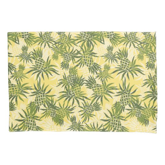 Pineappel Camo Hawaiian Tropisch - Gele olijven Kussensloop (Voorkant)